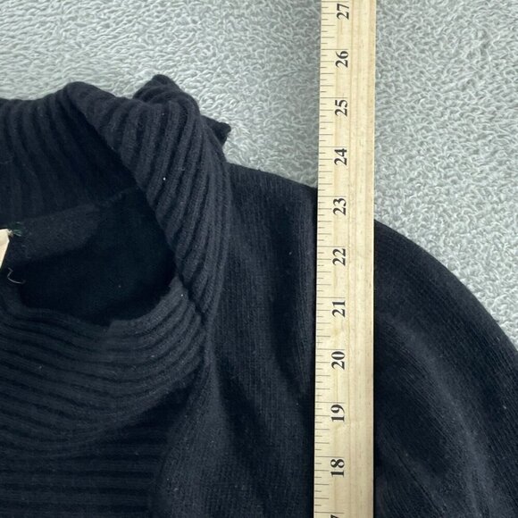 J.Crew Womens Medium Black Wool/Nylon/Cashmere Blend Ribbed Collar Sweater 2988 - Picture 5 of 7